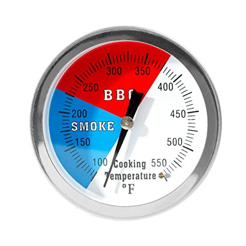 GASPRO 2" 550F BBQ Charcoal Grill Pit Wood Smoker Temp Gauge Grill Thermometer 2.5" Stem Stainless Steel RWB