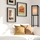 Light Accents Floor Lamp 3 Shelf Standing Lamp 63" Tall Wood with White Linen Shade (Black)