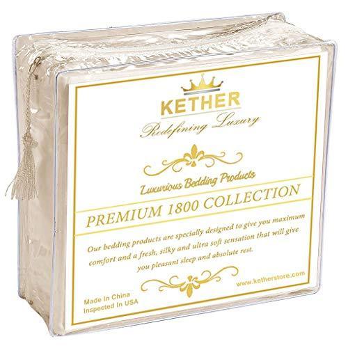 KETHER Luxury Hotel Collection Double Brushed Microfiber - 1800 Series - Twin Size Sheet Set with 15 Inch Deep Pocket (Solid White) - 3 Piece Set - Wrinkle Free, Stain Resistant Bed Sheet Set