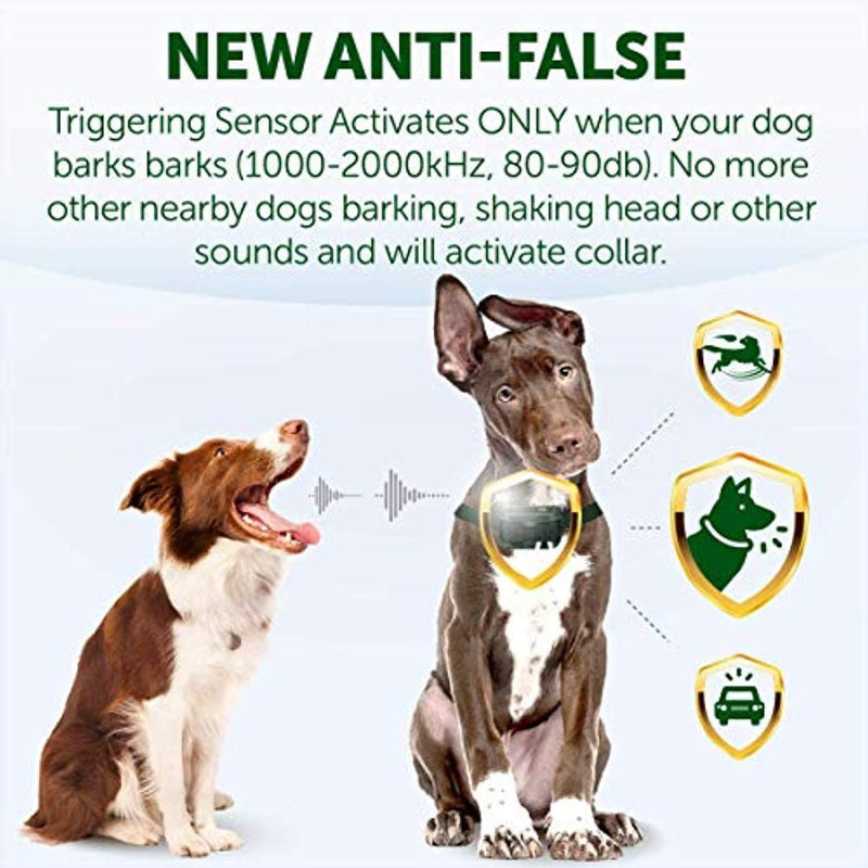 TBI Pro [Newest 2019] Rechargeable Bark Collar - Upgraded Smart Detection Module w/Triple Stop Anti Barking Modes: Beep/Vibration/Shock for Small, Medium, Large Dogs All Breeds - IPx7 Waterproof