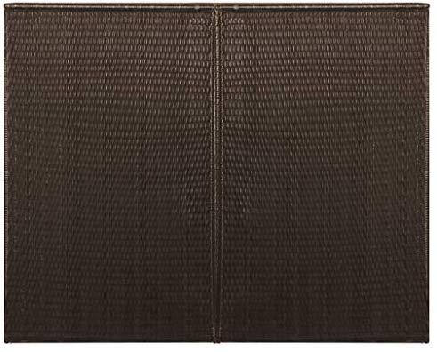 Canditree Storage Shed Poly Rattan for Garbage Cans, Garden Tools, Bin Shed for Patio Backyard Garden 60.2"x30.7"x47.2", Brown