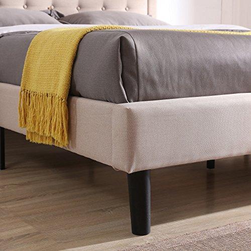 Classic Brands DeCoro Mornington Upholstered Platform Bed | Headboard and Metal Frame with Wood Slat Support | Grey, Queen