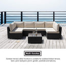 DIMAR garden 3-Piece Outdoor Rattan Patio Furniture Sectional Sofa Wicker Furniture Conversation Set Lawn Garden Pool Courtyard Table Backyard Chair Weather Outdoor Patio Sofa(Black)