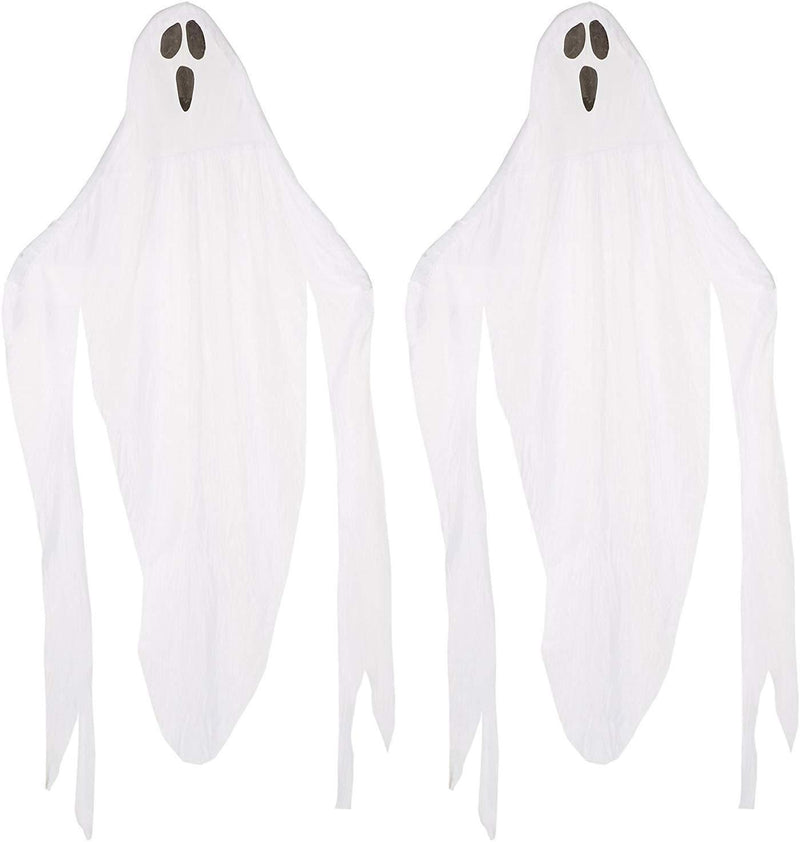 Halloween Indoor Outdoor Decoration - Set of 2 Giant Hanging Ghosts