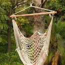 Z ZTDM Hanging Rope Chair, Swing Seat Cotton Canvas Hammock for Indoor Outdoor Garden Yard (Beige net Chair)