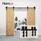 Homlux 6ft Heavy Duty Sturdy Sliding Barn Door Hardware Kit Single Door - Smoothly and Quietly - Simple and Easy to Install - Fit 1 3/8-1 3/4" Thickness Door Panel(Black)(J Shape Hangers)