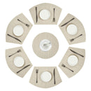 PAUWER Grey Round Table Placemats Set of 7 Wedge and Round Placemats Set for Round Dining Table Washable Woven Vinyl Placemats Set