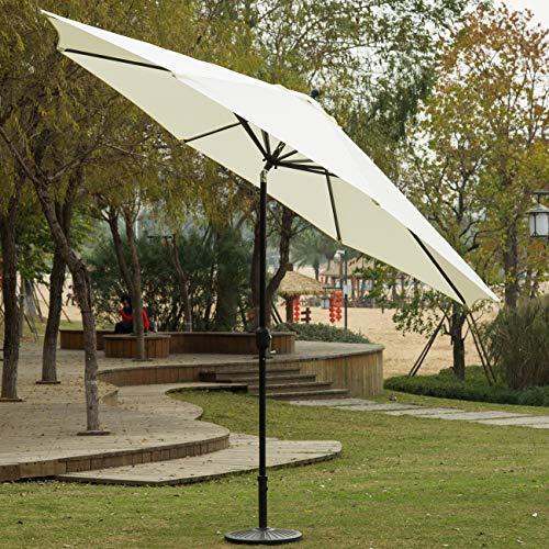 Sunnyglade 11Ft Patio Umbrella Garden Canopy Outdoor Table Market Umbrella with Tilt and Crank (Black and White)