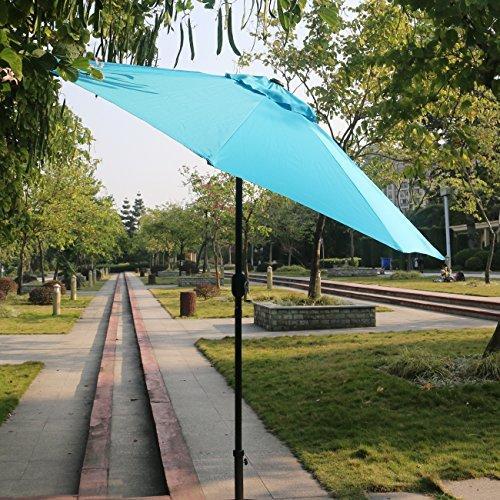 Sunnyglade 9' Patio Umbrella Outdoor Table Umbrella with 8 Sturdy Ribs (Tan)