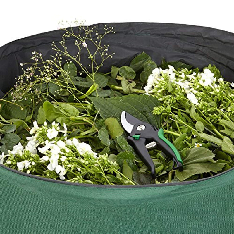 GloryTec 3-Pack Collapsible Garden Bag 45 Gallons Each - Heavy-Duty Gardening Container - Comparative-Winner 2018 - Reusable Trash Can for Leaf, Lawn and Yard Waste - Premium Bagster