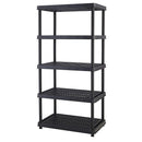 Keter 5-Shelf Heavy Duty Utility Plastic Freestanding Ventilated Shelving Unit, Black