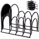 Heavy Duty Pan Organizer, 5 Tier Rack - Holds up to 50 LB - Holds Cast Iron Skillets, Griddles and Shallow Pots - Durable Steel Construction - Space Saving Kitchen Storage - No Assembly Required