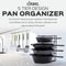 Heavy Duty Pan Organizer, 5 Tier Rack - Holds up to 50 LB - Holds Cast Iron Skillets, Griddles and Shallow Pots - Durable Steel Construction - Space Saving Kitchen Storage - No Assembly Required