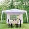 civilys White Outdoor Gazebo Canopy Tent, Party Tent Gazebo Wedding BBQ Beach Tent Waterproof Sun Shelter (10' x 10' with 4 Sidewalls)