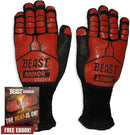 Grill Beast BBQ Grilling Cooking Gloves - Heat Resistant & Silicone Insulated Protection - Smoker Accessories