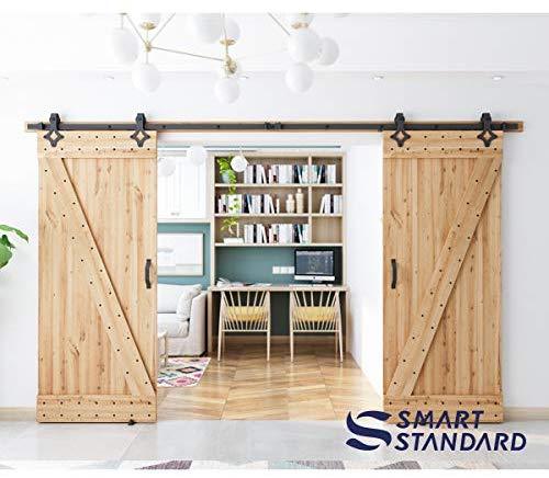 5FT Heavy Duty Sturdy Sliding Barn Door Hardware Kit -Super Smoothly and Quietly - Simple and Easy to Install - Includes Step-by-Step Installation Instruction -Fit 30" Wide Door(Rhombic Shape Hanger)