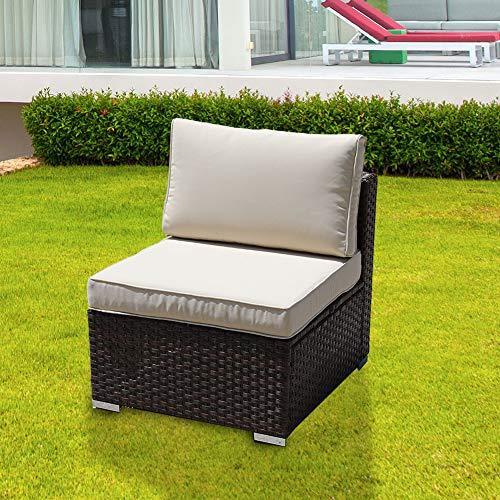 DIMAR garden 3-Piece Outdoor Rattan Patio Furniture Sectional Sofa Wicker Furniture Conversation Set Lawn Garden Pool Courtyard Table Backyard Chair Weather Outdoor Patio Sofa(Black)