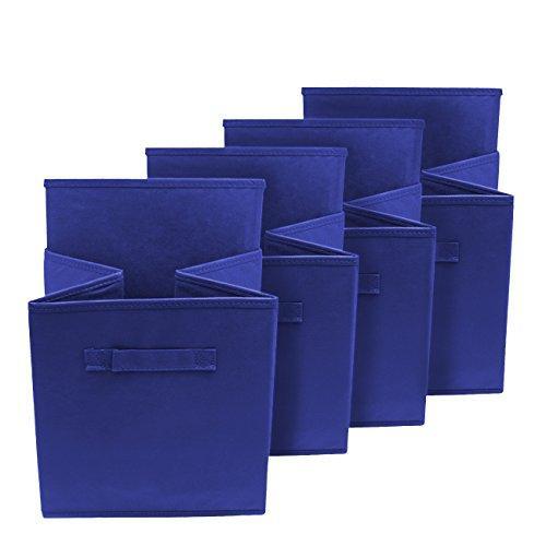 Sorbus Storage Cube Basket Bin, 6 Pack Navy Blue